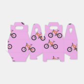 Fietsen patroon op roze bedankdoosjes (Uitgevouwen)