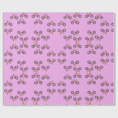 Fietsen patroon op roze cadeaupapier (Vlak)