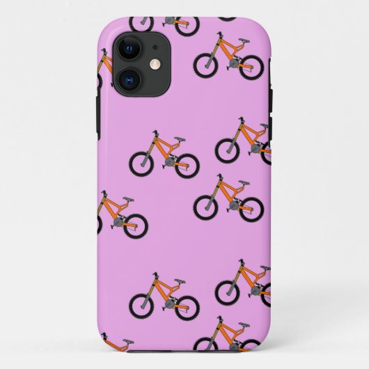 Fietsen patroon op roze Case-Mate iPhone case (Achterkant)