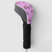 Fietsen patroon op roze golfheadcover (Schuin)