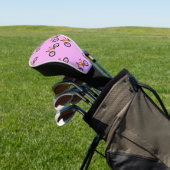 Fietsen patroon op roze golfheadcover (Insitu)