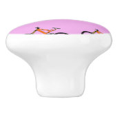 Fietsen patroon op roze keramische knop (Zijkant)