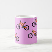 Fietsen patroon op roze koffiemok (Center)