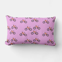 Fietsen patroon op roze kussen