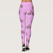 Fietsen patroon op roze leggings (Achterkant)