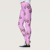 Fietsen patroon op roze leggings (Links)