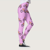Fietsen patroon op roze leggings (Rechts)