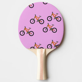 Fietsen patroon op roze tafeltennisbatje