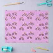 Fietsen patroon op roze tissuepapier (Craft)