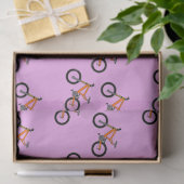 Fietsen patroon op roze tissuepapier (Geschenk)
