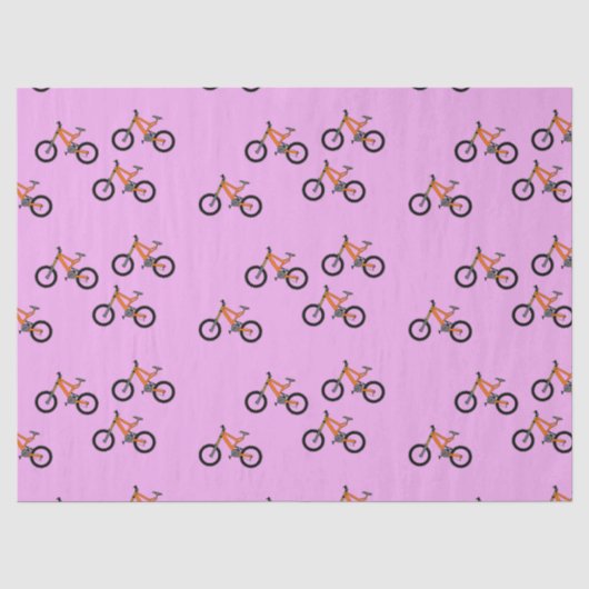 Fietsen patroon op roze tissuepapier (Voorkant)
