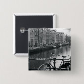 Fietsen per kanaal vierkante button 5,1 cm (Voorkant /achterkant)