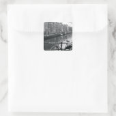 Fietsen per kanaal vierkante sticker (Tas)