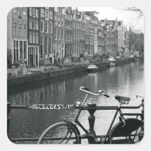 Fietsen per kanaal vierkante sticker