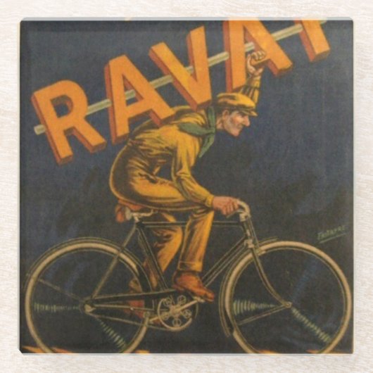 fietsen Ravat Poster als Onderzetter (Voorkant)