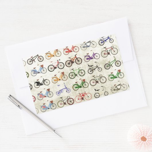 fietsen rechthoekige sticker (Envelop)