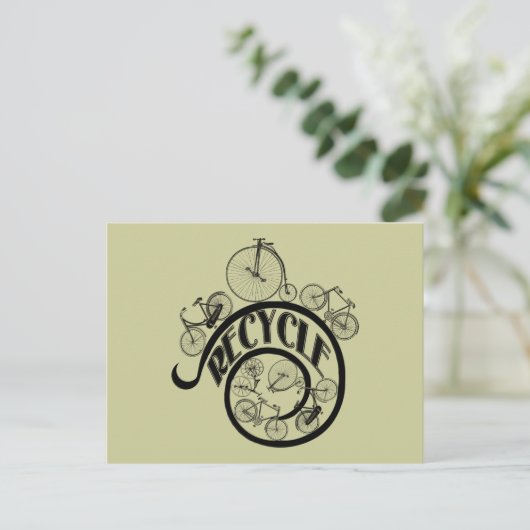  fietsen Recyclen kleding en cadeaus Briefkaart (Staand voorkant)