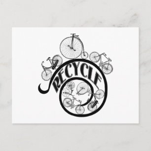  fietsen Recyclen kleding en cadeaus Briefkaart