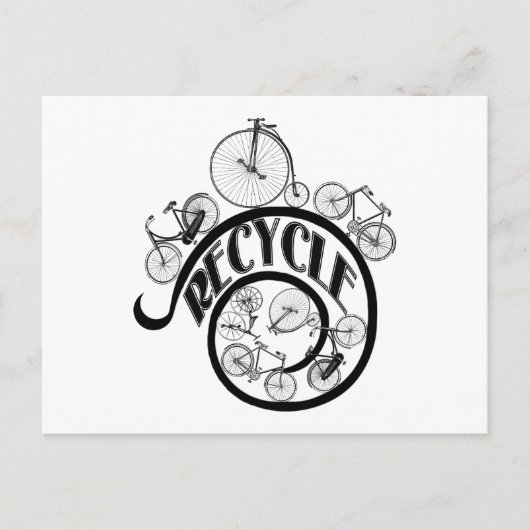  fietsen Recyclen kleding en cadeaus Briefkaart (Voorkant)