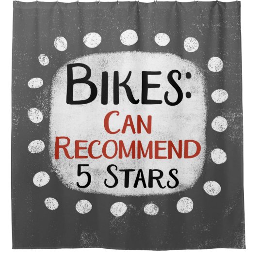 Fietsen Review 5 sterren Douchegordijn (Voorkant)