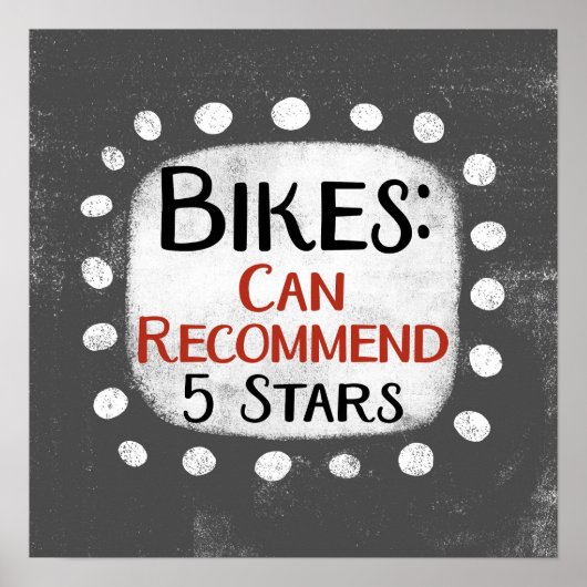 Fietsen Review 5 sterren Poster Wall Art (Voorkant)