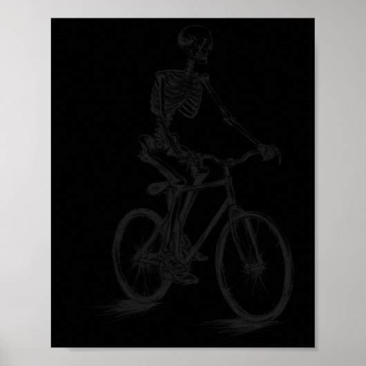 Fietsen Scary Halloween Skeleton Biker Poster (Voorkant)