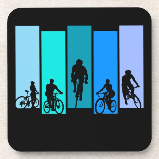 Fietsen Silhouet Sport Bier Onderzetter (Voorkant)