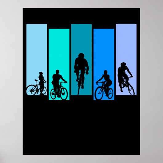Fietsen Silhouet Sport Poster (Voorkant)