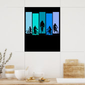 Fietsen Silhouet Sport Poster (Keuken)