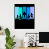 Fietsen Silhouet Sport Poster (Thuiskantoor)