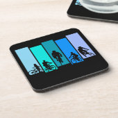 Fietsen Silhouette Sport Bier Onderzetter (Linkerzijde)