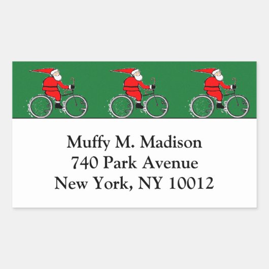 Fietsen Sinterklaas Rechthoekige Sticker (Voorkant)