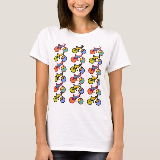Fietsen-T gegroepeerde fietsen T-shirt (Voorkant)