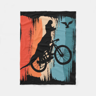 Fietsen T-rex Dinosaur Mountainbiken Dino Rijden Fleece Deken