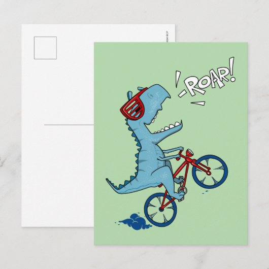 Fietsen T-Rex Roar Briefkaart (Voorkant / Achterkant)