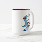 Fietsen T-Rex Roar Tweekleurige Koffiemok (Voorkant rechts)