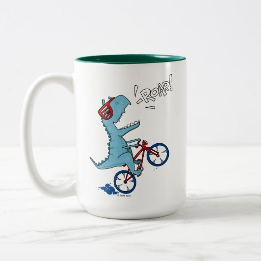 Fietsen T-Rex Roar Tweekleurige Koffiemok (Links)