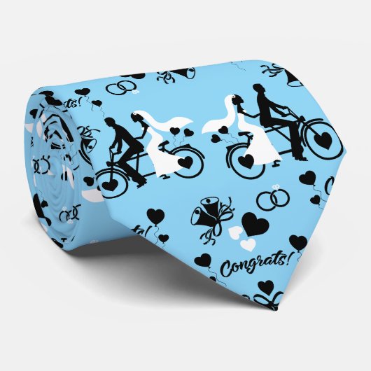 Fietsen Tandem Romantische bruiloft en Verloving Stropdas (Opgerold)