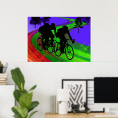 Fietsen Trio op Ribbon Road Poster (Thuiskantoor)