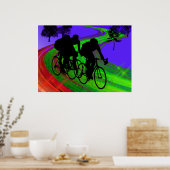 Fietsen Trio op Ribbon Road Poster (Keuken)