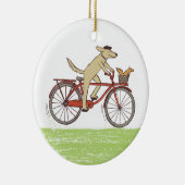 Fietsen van honden en eekhoorns Kunst voor dieren Keramisch Ornament (Rechts)