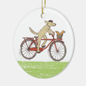 Fietsen van honden en eekhoorns Kunst voor dieren Keramisch Ornament (Links)