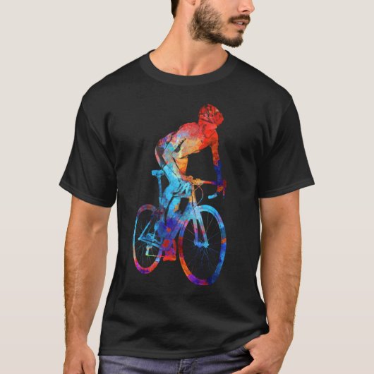 Fietsen van Waterverven voor fietsen T-shirt (Voorkant)