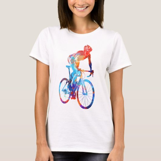 Fietsen van Waterverven voor fietsen T-shirt (Voorkant)