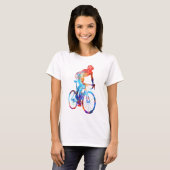 Fietsen van Waterverven voor fietsen T-shirt (Voorkant volledig)