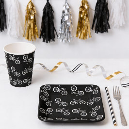 Fietsen verjaardagsfeestje papieren bordje