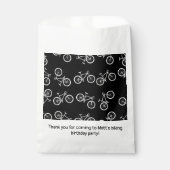 Fietsen Verjaardagsfeestje Zwart Bedankzakje (Voorkant)