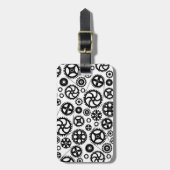 Fietsen Versnellingsbakken Zwart Wit Sport Bagagelabel (Voorkant verticaal)