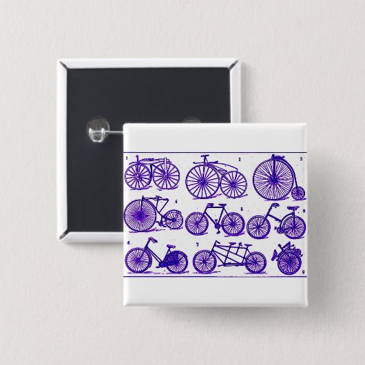  fietsen vierkante button 5,1 cm (Voorkant /achterkant)