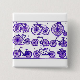 fietsen vierkante button 5,1 cm